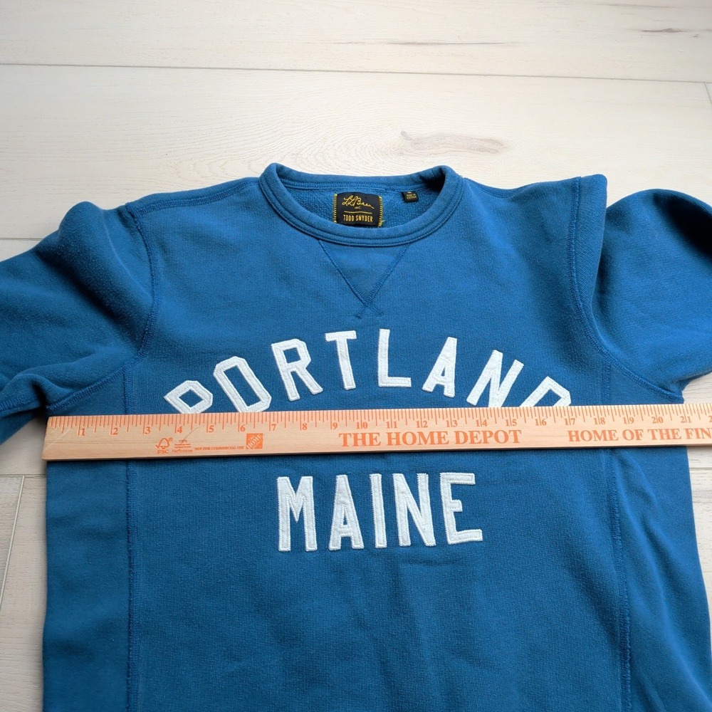 Todd Snyder x LL Bean Portland Maine Crewneck Sweater Mens M Blue Americana - Picture 7 of 13